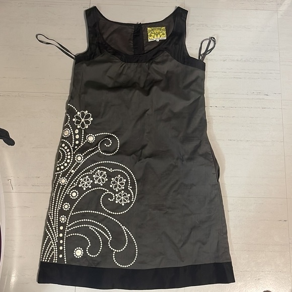 Anthropologie Floreat Vintage Sleeveless Cotton Floral Embroidered dress Size 0 - Picture 2 of 6